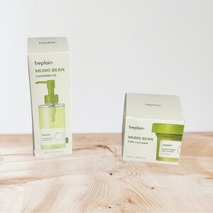 💚 Beplain Mung Bean Skincare Duo – Cleansing Oil + Pore Clay Mask